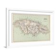 thumbnail image 1 of Art.com Map of Jamaica Photographic Print, White Frame Wall Art, 44" x 32", 1 of 4