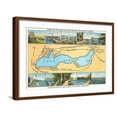 thumbnail image 1 of Art.com Map of Lake Geneva, Wisconsin Art Print, Brown Frame Wall Art, 29" x 21", 1 of 5