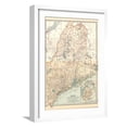 thumbnail image 1 of Art.com Map of Maine, United States. Inset of Mount Desert Island Art Print by Encyclopaedia Britannica, White Frame Wall Art, 17" x 23", 1 of 5