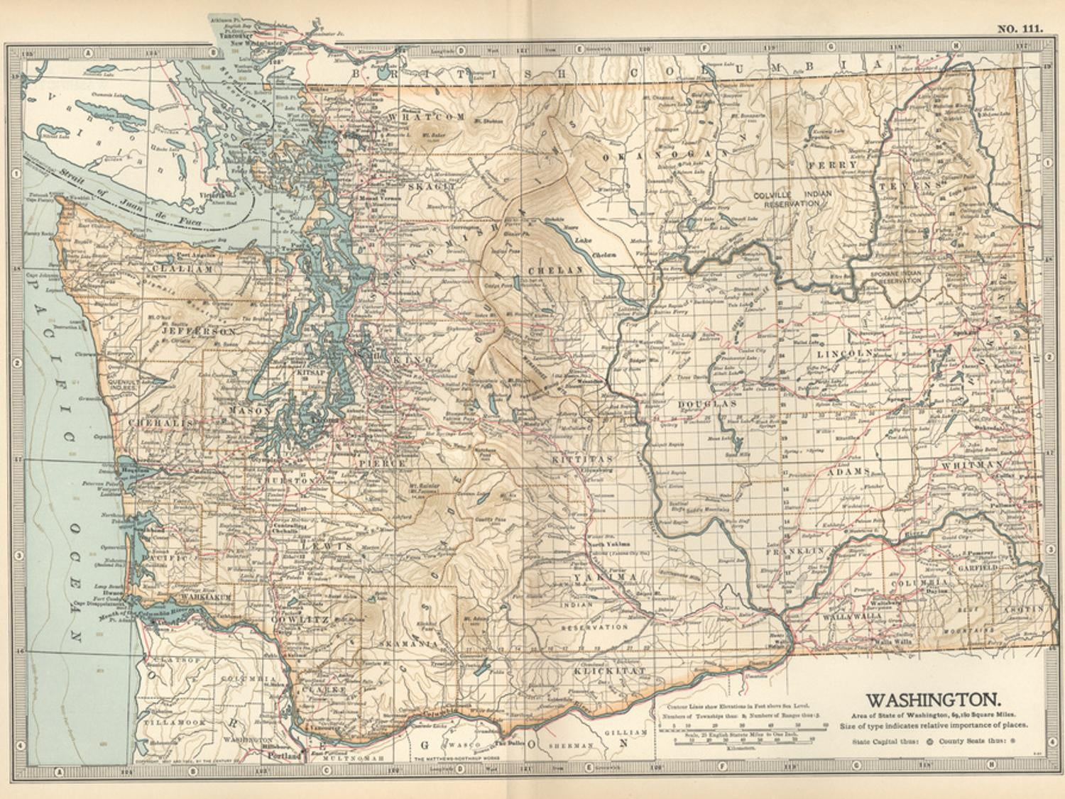 Art.com Map of Washington State. United States Art Print by ...