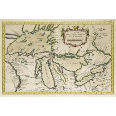 Art.com Map of the Great Lakes Art Print, 18" x 12"