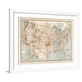 thumbnail image 1 of Art.com Map of the United States. Inset of Alaska Art Print by Encyclopaedia Britannica, White Frame Wall Art, 40" x 32", 1 of 5