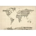 thumbnail image 1 of Art.com Map of the World Map from Old Sheet Music Art Print by Michael Tompsett, 24" x 16", 1 of 4