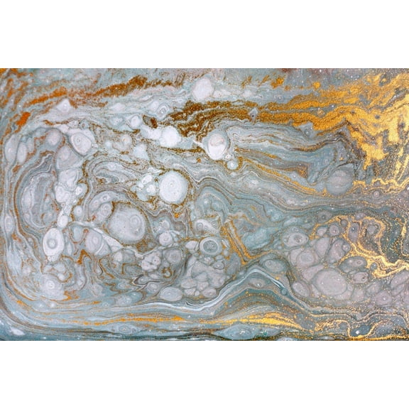 Art.com Marble Abstract Acrylic Background. Nature Marbling Artwork Texture. Gold Glitter. Art Print by Ana Babii, 36" x 24"