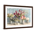 thumbnail image 1 of Art.com Marche des Fleurs Blue Gold Art Print by Danhui Nai, Brown Frame Wall Art, 44" x 32", 1 of 5