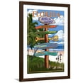 thumbnail image 1 of Art.com Marco Island, Florida - Destinations Signpost Art Print by Lantern Press, Brown Frame Wall Art, 32" x 44", 1 of 5