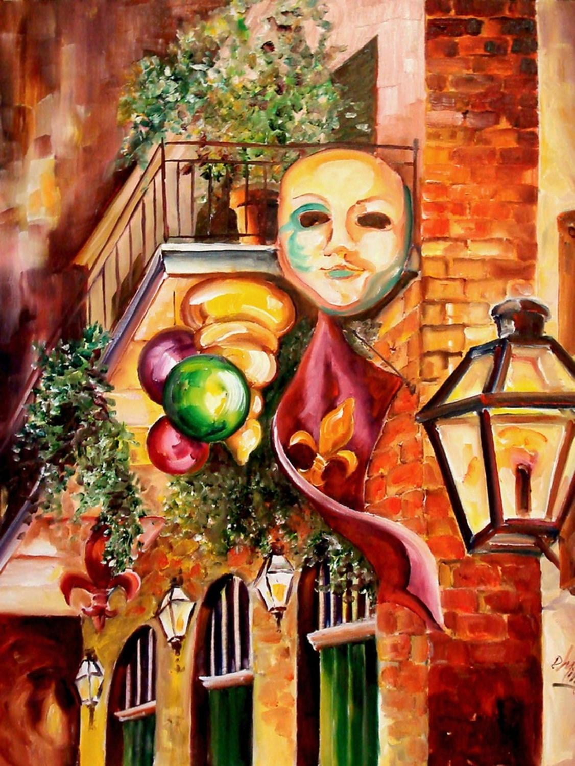 Mardi Gras Night Vertical Canvas Art Print for Kids