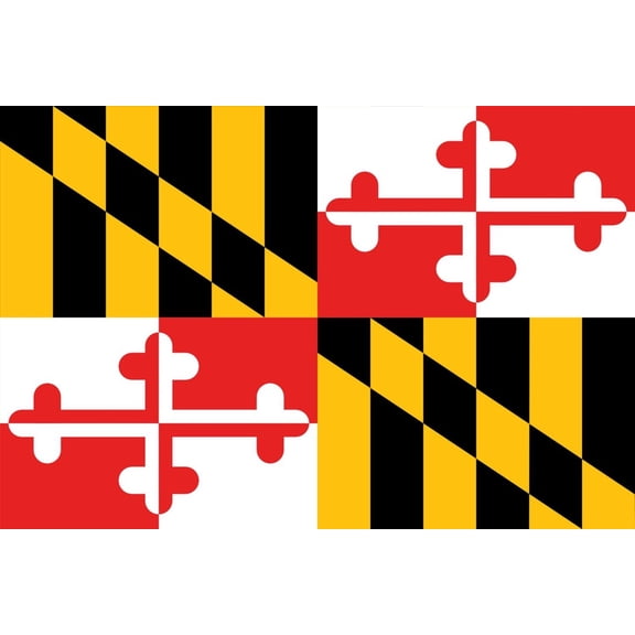 Art.com Maryland - State Flag Art Print by Lantern Press, 18" x 12"