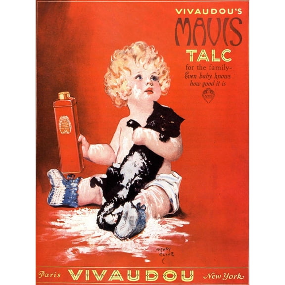 Art.com Mavis Talc Cats Talcum Powder, USA, 1920 Giclee Print, 12" x 16"