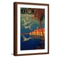 thumbnail image 1 of Art.com Menton, France - French Riviera Travel Poster No. 1 Art Print by Lantern Press, Brown Frame Wall Art, 17" x 23", 1 of 5