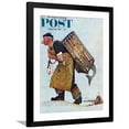 thumbnail image 1 of Art.com Mermaid or Lobsterman Saturday Evening Post Cover, August 20,1955 Giclee Print by Norman Rockwell, Black Frame Wall Art, 32" x 40", 1 of 5