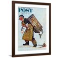 thumbnail image 1 of Art.com Mermaid or Lobsterman Saturday Evening Post Cover, August 20,1955 Giclee Print by Norman Rockwell, Brown Frame Wall Art, 32" x 40", 1 of 4