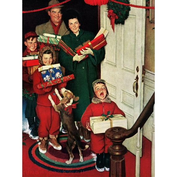 Art.com â€Merry Christmas, Grandma!’ Giclee Print by Norman Rockwell, 18" x 24"