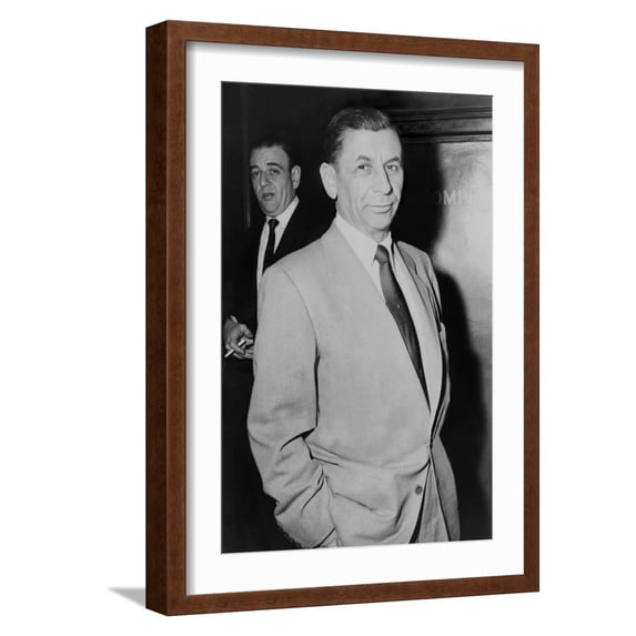 Art.com Meyer Lansky, Mobster Who Built Gambling Casinos in Cuba and Las Vegas, 1958 Photo, Brown Frame Wall Art, 17" x 23"
