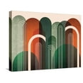 thumbnail image 1 of Art.com MidCentury Arches Orange Green Stretched Canvas Print Wall Art by Urban Epiphany, 24" x 18", 1 of 4