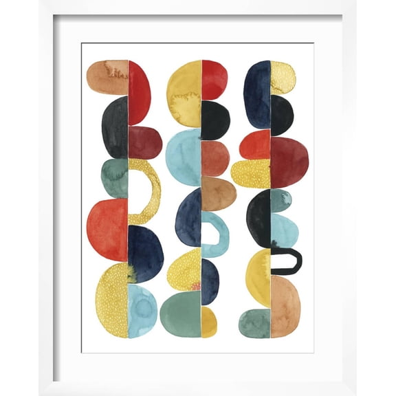 Art.com Midcentury Sunrise I Art Print by Grace Popp, White Frame Wall Art, 17" x 21"