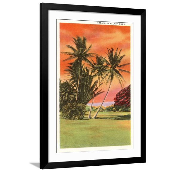 Art.com Moanalua Palms, Hawaii Art Print, Black Frame Wall Art, 32" x 44"
