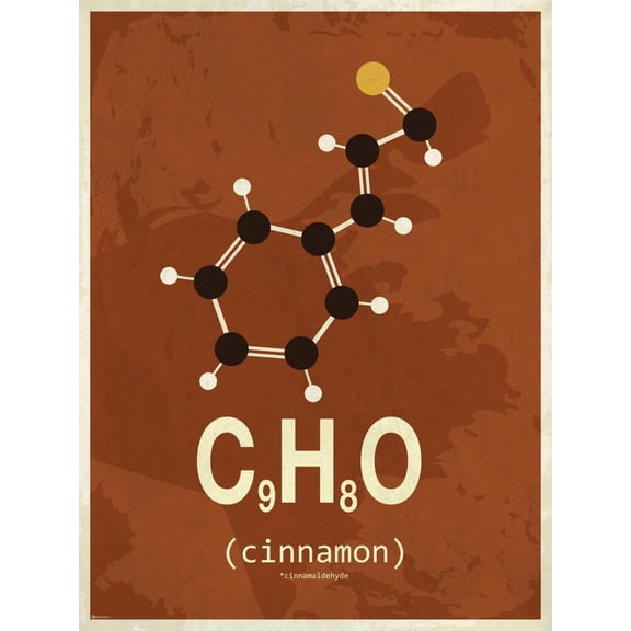 Art.com Molecule Cinnamon Art Print, 12" x 16"