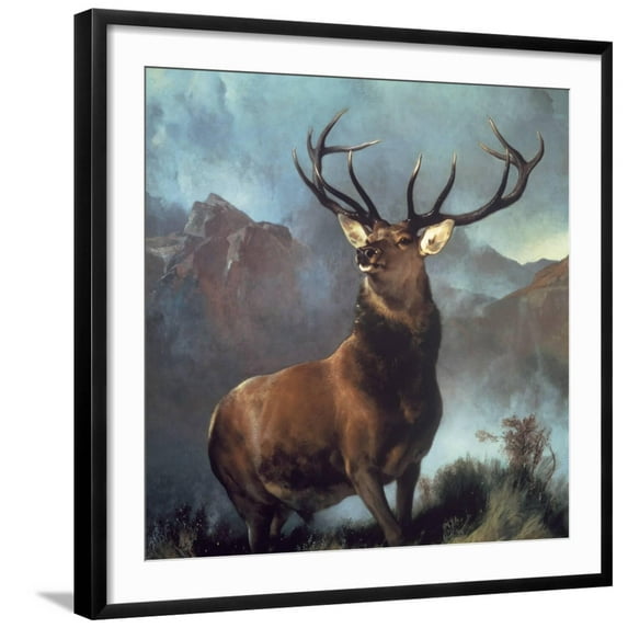 Art.com Monarch of the Glen Art Print by Edwin Henry Landseer, Black Frame Wall Art, 29" x 29"