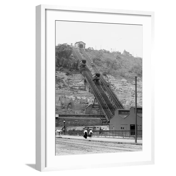 Art.com Monongahela Incline, Pittsburg, Pa. Photo, White Frame Wall Art, 23" x 29"