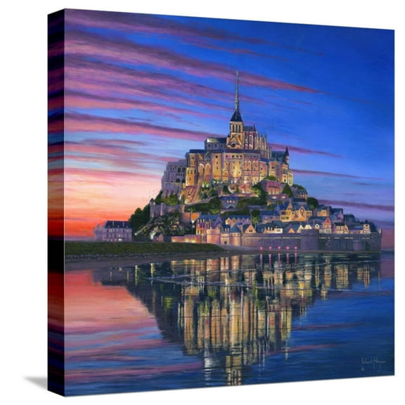 Art.com Mont Saint Michel Soir Stretched Canvas Print Wall Art by Richard Harpum, 16" x 16"