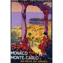 Art.com Monte Carlo, Monaco - Travel Promotional Poster Art Print by Lantern Press, 12" x 18"