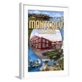thumbnail image 1 of Art.com Monterey, California - Montage Scenes Art Print by Lantern Press, White Frame Wall Art, 21" x 29", 1 of 5