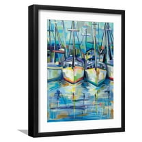Art.com Morning Dock Art Print by Jeanette Vertentes, Black Frame Wall Art, 17" x 21"