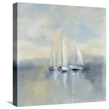 Art.com Morning Sail I Blue Stretched Canvas Print Wall Art by Silvia Vassileva, 16" x 16"