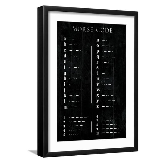 Art.com Morse Code Art Print by Milli Villa, Black Frame Wall Art, 17" x 23"