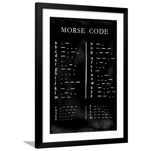 Art.com Morse Code Chart Art Print by Vision Studio, Black Frame Wall Art, 32" x 44"