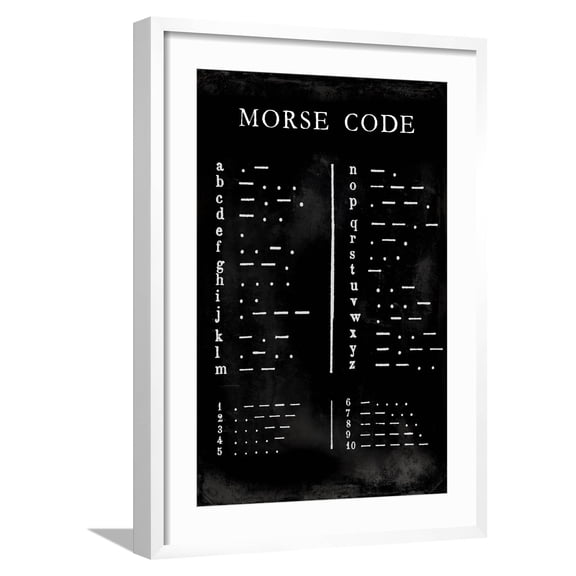 Art.com Morse Code Chart Art Print by Vision Studio, White Frame Wall Art, 21" x 29"