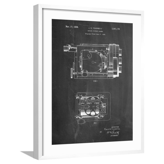 Art.com Motion Picture Camera 1932 Patent Art Print by Cole Borders, White Frame Wall Art, 23" x 29"