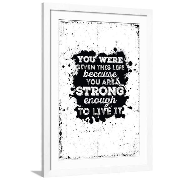 Art.com Motivational Quote Poster Grunge Background Art Print by Vanzyst, White Frame Wall Art, 32" x 44"