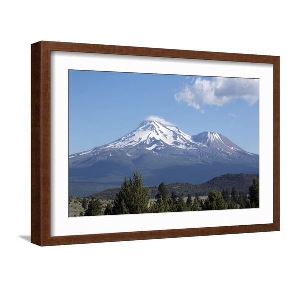Art.com Mount Shasta - Cascade Range - Siskiyou County, California Photo by Carol Highsmith, Brown Frame Wall Art, 23" x 17"