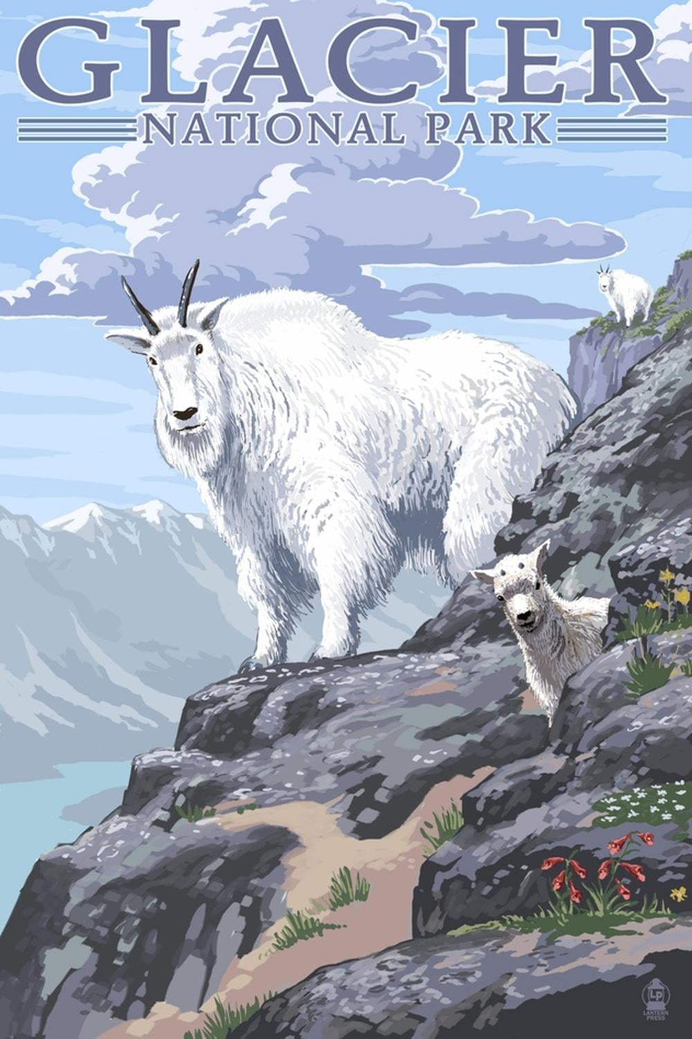 Mountain Goat and Kid Glacier National Park, Montana Art