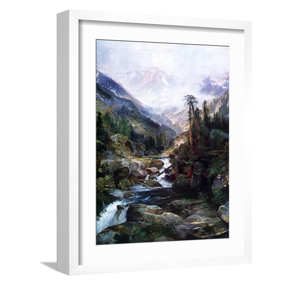 Art.com Mountain Of The Holy Cross Art Print by Thomas Moran, White Frame Wall Art, 17" x 21"