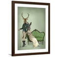 thumbnail image 1 of Art.com Mr Deer and Mrs Rabbit Art Print by Fab Funky, Brown Frame Wall Art, 32" x 40", 1 of 5