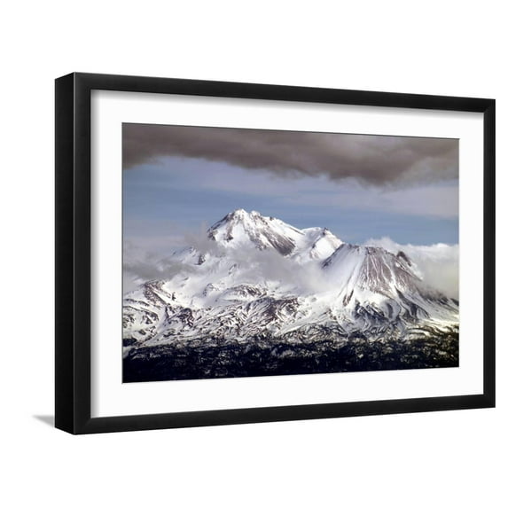 Art.com Mt Shasta Winter Photo by Douglas Taylor, Black Frame Wall Art, 23" x 17"