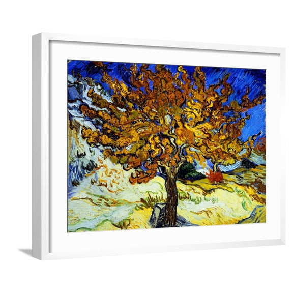 Art.com Mulberry Tree, c.1889 Giclee Print by Vincent van Gogh, White Frame Wall Art, 29" x 23"