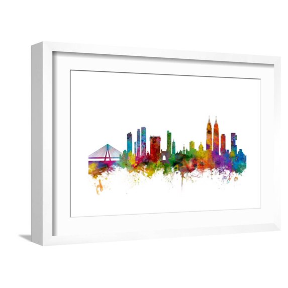 Art.com Mumbai Skyline India Bombay Art Print by Michael Tompsett, White Frame Wall Art, 23" x 17"