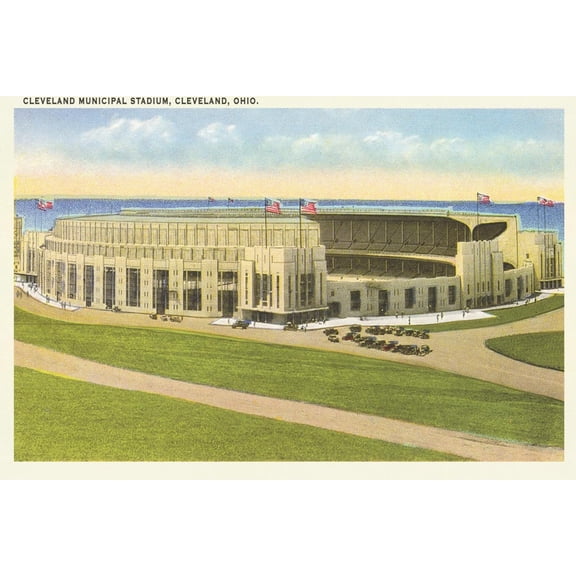 Art.com Municipal Stadium, Cleveland, Ohio Art Print, 18" x 12"