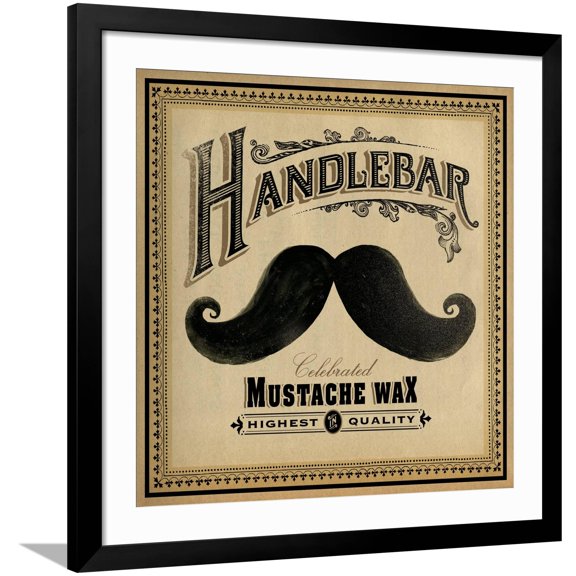Art.com Mustache Wax Giclee Print by Cory Steffen, Black Frame Wall Art, 38" x 38"