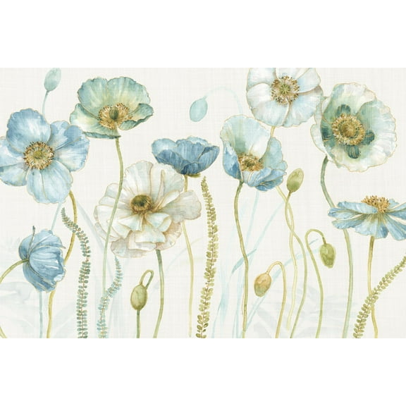 Art.com My Greenhouse Flowers I on Linen Cream Art Print by Lisa Audit, 18" x 12"