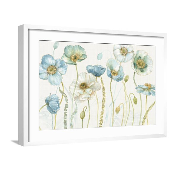 Art.com My Greenhouse Flowers I on Linen Cream Art Print by Lisa Audit, White Frame Wall Art, 29" x 21"