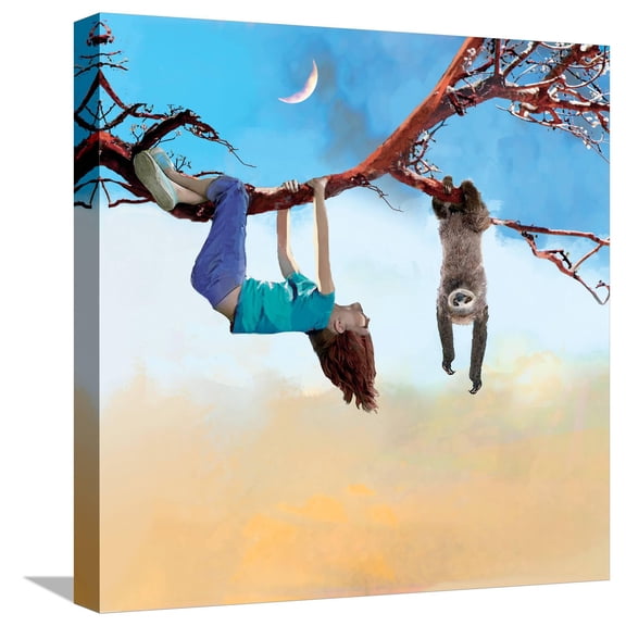 Art.com My Sloth Friend Stretched Canvas Print Wall Art by Nancy Tillman, 16" x 16"