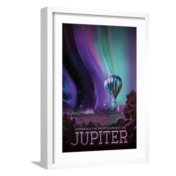 Art.com NASA/JPL: Visions Of The Future - Jupiter Art Print, White Frame Wall Art, 17" x 23"