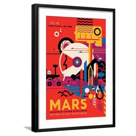 Art.com NASA/JPL: Visions Of The Future - Mars Art Print, Black Frame Wall Art, 21" x 29"