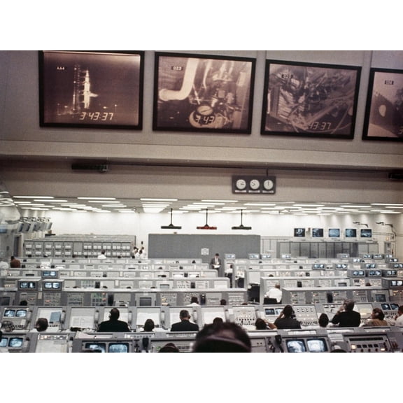 Art.com NASA Launch Control During Apollo 8, the First Manned Mission to the Moon Photo, 24" x 18"