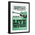 Nashville, Tennessee Horizontal Guitar Teal Screenprint Art